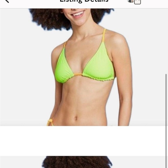 New Reversible Wild Fable Swimsuit Top Neon Green & Blue w/ Neon Orange Straps - Picture 9 of 9